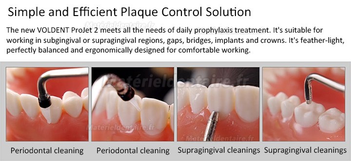 Aéropolisseur jet d’air dentaire Voldent ProJet (pièce à main supragingival + sousgingival)